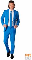 OppoSuits Blue Steel - Heren Pak - Feest Kostuum - Blauw - Maat EU 52