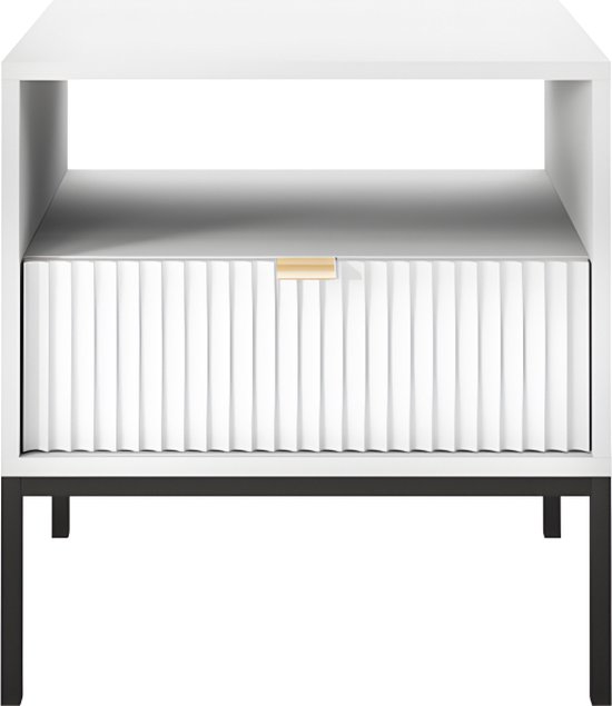 PASCAL MORABITO Set van 2 nachtkastjes met 1 lade en 1 nis - Wit - LIOUBA van Pascal Morabito L 54 cm x H 56 cm x D 39 cm