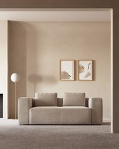 Kave Home - Abstract schilderij Torroella wit en bruin 50 x 70 cm