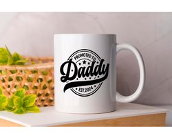 Mok Promoted to daddy Est. 2024 - Fatherhood - Gift - Cadeau - DadLife - BestDad - SuperDad - Vader - VaderZoon - VaderDochter - VaderZijn