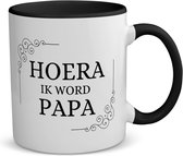 Akyol - hoera ik word papa koffiemok - theemok - zwart - Vader - iemand die vader wordt - dadchelor - vader cadeautjes - geschenk - kado - 350 ML inhoud