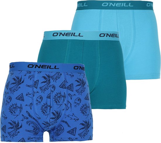 O'Neill - Lot de 3 Boxers - Taille L - Plage & Uni - 95% Katoen - Été - Vacances