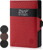 Slimpuro Znap Slim Wallet - 8 Cartes - Compartiment monnaie - 8,9 X 1,5 X 6,3 cm (LxHxP) Protection RFID - Rouge