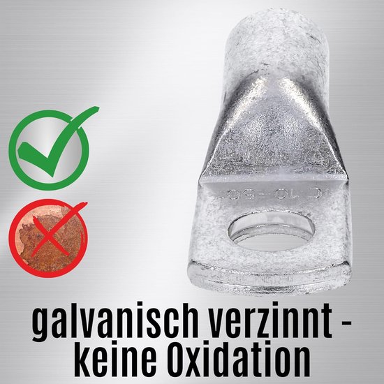 10 cosses de câble tubulaires standard Kalitec HR50-10 50 mm² M10 I sans trou de visualisation I Fabriqué en Allemagne