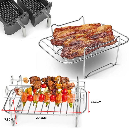 Accessoires de vêtements pour bébé pour Airfryer Double Panier, 7 pièces compatibles pour Ninja Foodi AF300EU AF400EU, Princess 182074 8L, adapté pour Air double panier 7,6-9,6L
