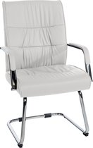 CLP Sievert Bezoekersstoel - Met armleuning - Eetkamerstoel - Kunstleer - wit