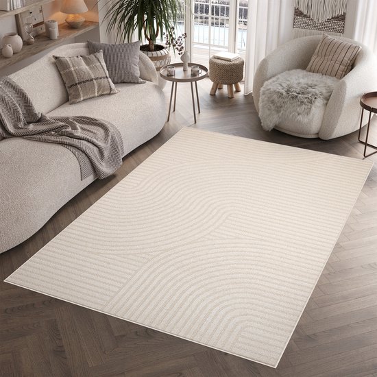 Tapiso Patio Vloerkleed Tuintapijt Outdoor Creme Buitenkleed Kleed Maat- 160x220