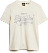 Superdry METALLIC VL RELAXED T SHIRT Dames - Wit - Maat M