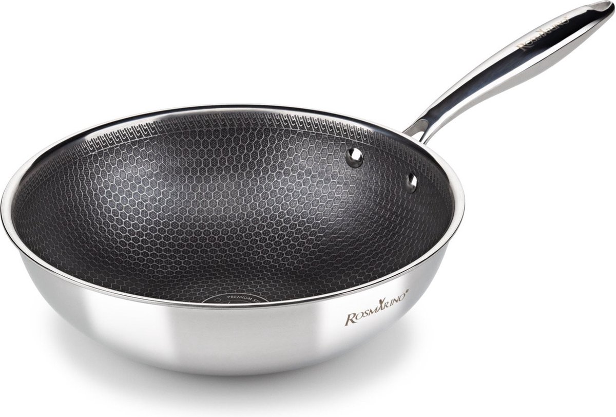 ROSMARINO professionele koekenpan - Uitstekende warmteverdeling en calorische efficiëntie - Duurzame roestvrijstalen koekenpan met ILAG Premium-coating (24 cm