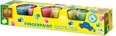 SES - Peinture au doigt 4 couleurs - 4x110ml - miscible - facilement lavable - hypoallergénique