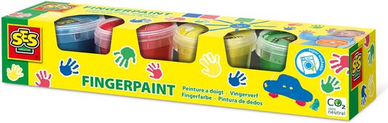 Foto: Ses vingerverf 4 kleuren 4x110ml mengbaar makkelijk uitwasbaar hypoallergeen