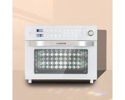 Klarstein Vigor Air Heteluchtfriteuse XXL, Airfryer met 1800 W, Heteluchtfriteuse 30 Liter, 18 Programma’s, Boven- en Onderwarmte, Wit