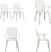vidaXL Chaises de jardin 2 pcs Fonte d'aluminium Blanc - Chaise de jardin - Chaises de jardin - Chaise - Chaises
