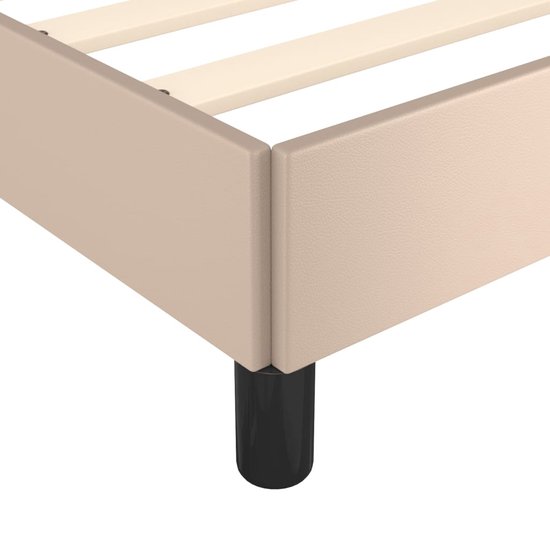 vidaXL Bedframe met hoofdeinde zonder matras Cappuccino 160x200 cm - Bedframe Met Hoofdbord - Bedframes Met Hoofdborden - Bedframe - Bed