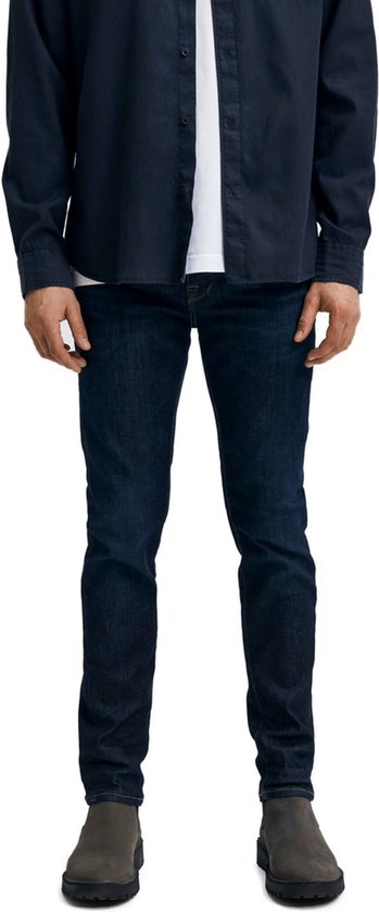 Selected Homme Heren Jeans Broeken SLH175-SLIMLEON 6291 slim Fit Blauw 32W / 34L Volwassenen