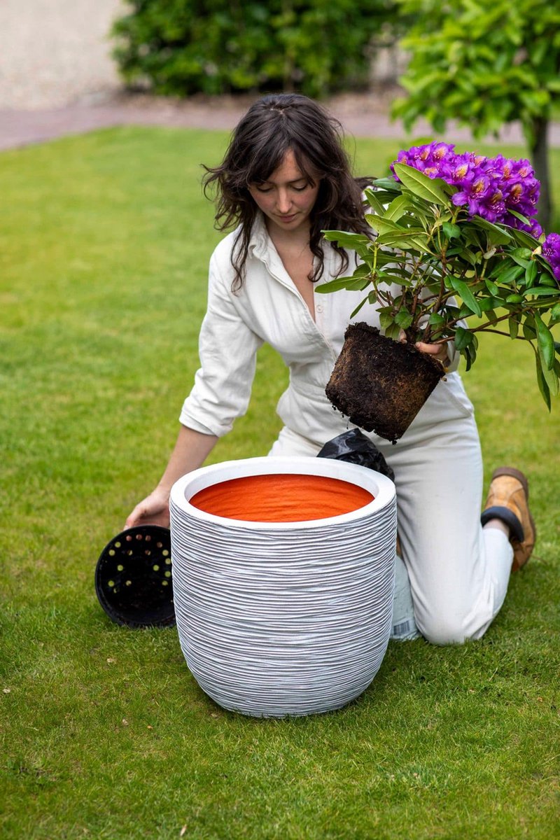 Capi Europe Flower Pot bowl Rib NL - 35x34 - Gold