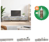 vidaXL Tv-meubel 150x36x30 cm bewerkt hout betongrijs - Kast - Inclusief Houtreiniger en verfrisser