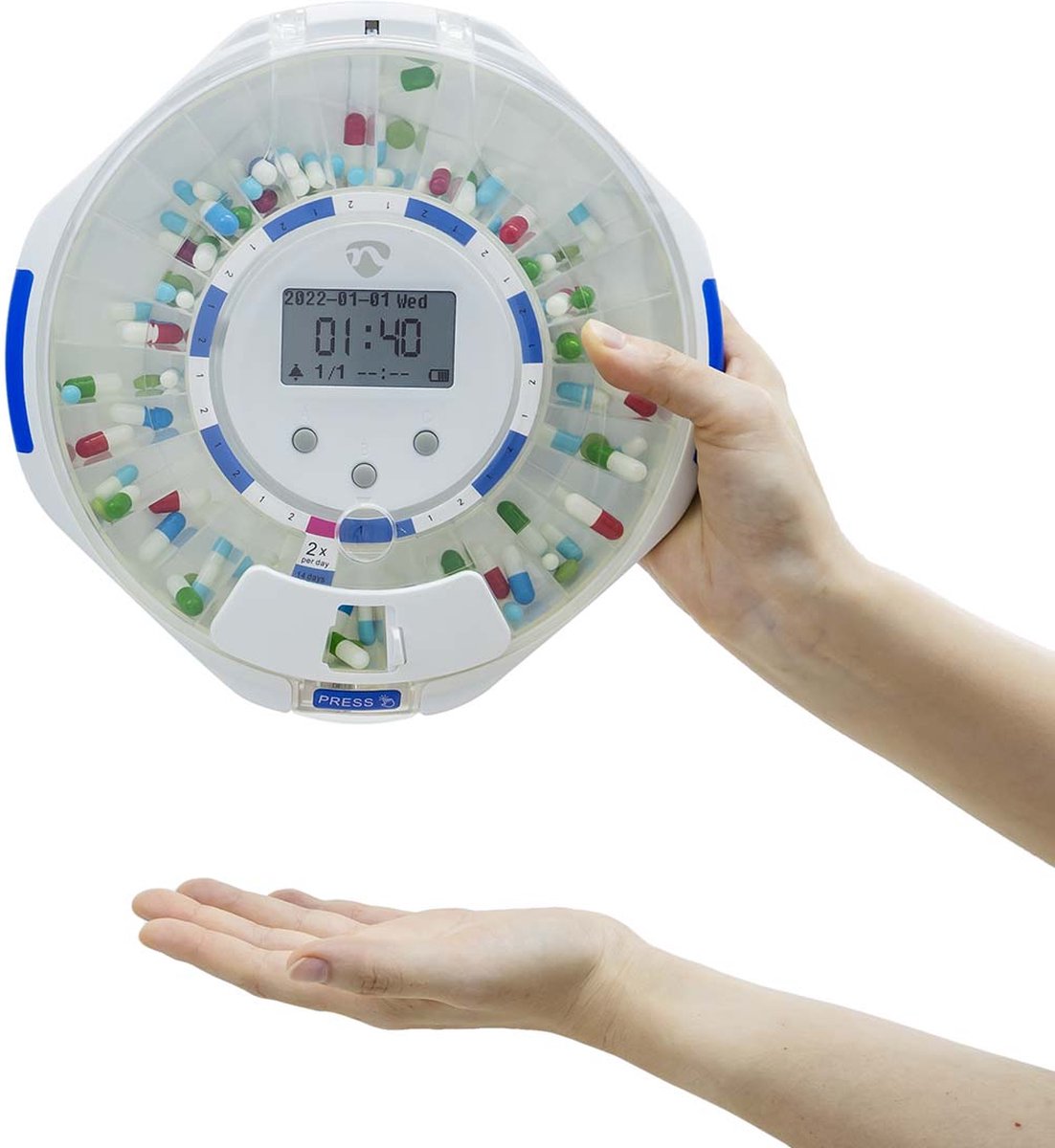 Nedis Dispenser Pillole Intelligente Wi-Fi: 28 Scomparti, Allarmi E Display LCD. Gestisci Farmaci Da Smartphone - 4
