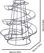 Ei-skeletdispenser Spiraalvormig metalen vrijstaande draad Kippenei-opbergorganisator Display