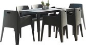 Ensemble repas de jardin : Table + 6 chaises - Polypropylène - Anthracite - SOROCA L 140 cm x H 82 cm x P 80 cm