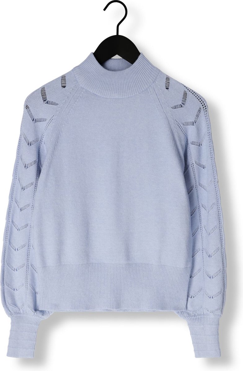 Object Objeva L/s Knit Pullover Truien & vesten Dames - Sweater - Hoodie - Vest- Lichtblauw - Maat L