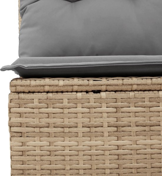 vidaXL - 6 pièces - Ensemble de salon - avec - coussins - poly - rotin - beige