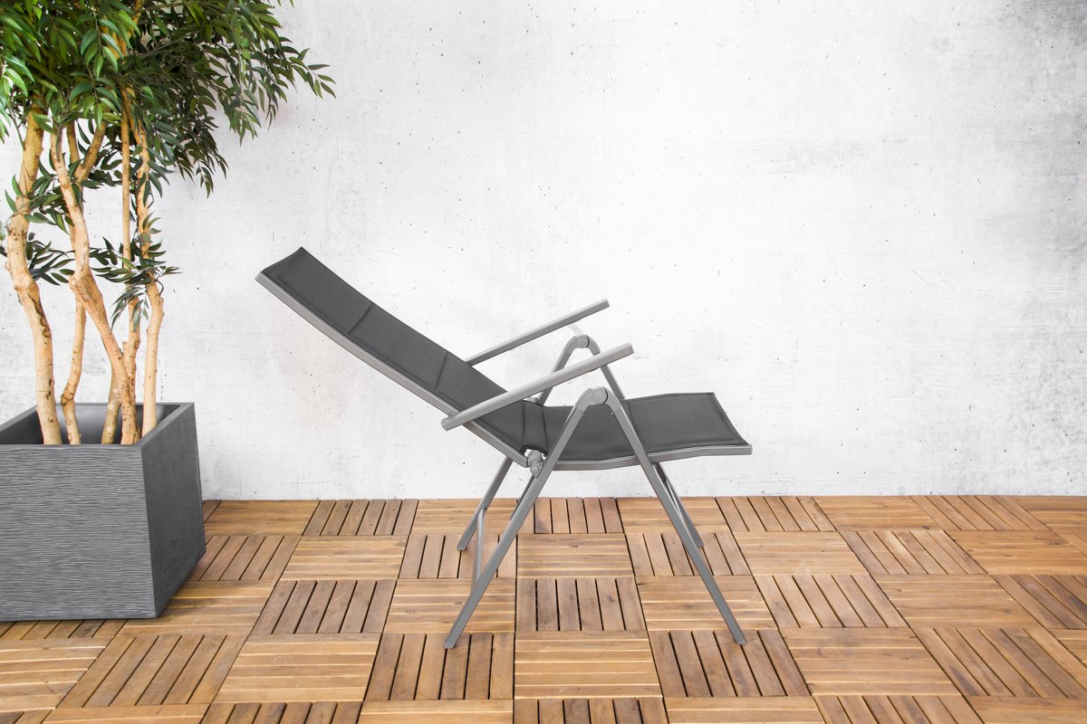 Sens-Line Parma Chaise de jardin - Chaise de jardin réglable - Gris