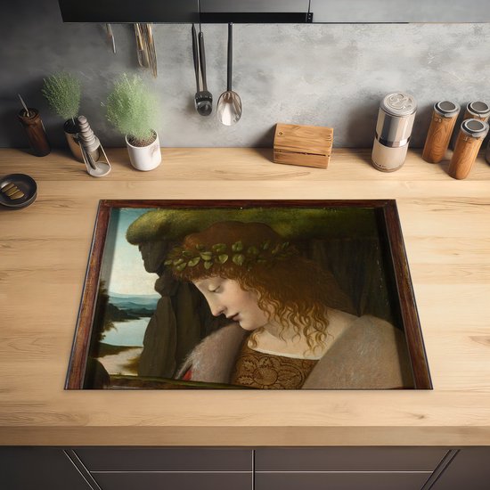 KitchenYeah® Inductie beschermer 71x52 cm - Narcissus - Leonardo da Vinci - Kookplaataccessoires - Afdekplaat voor kookplaat - Inductiebeschermer - Inductiemat - Inductieplaat mat