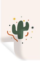 Muurstickers - Sticker Folie - Cactus - Zomer - Stippen - 80x120 cm - Plakfolie - Muurstickers Kinderkamer - Zelfklevend Behang - Zelfklevend behangpapier - Stickerfolie