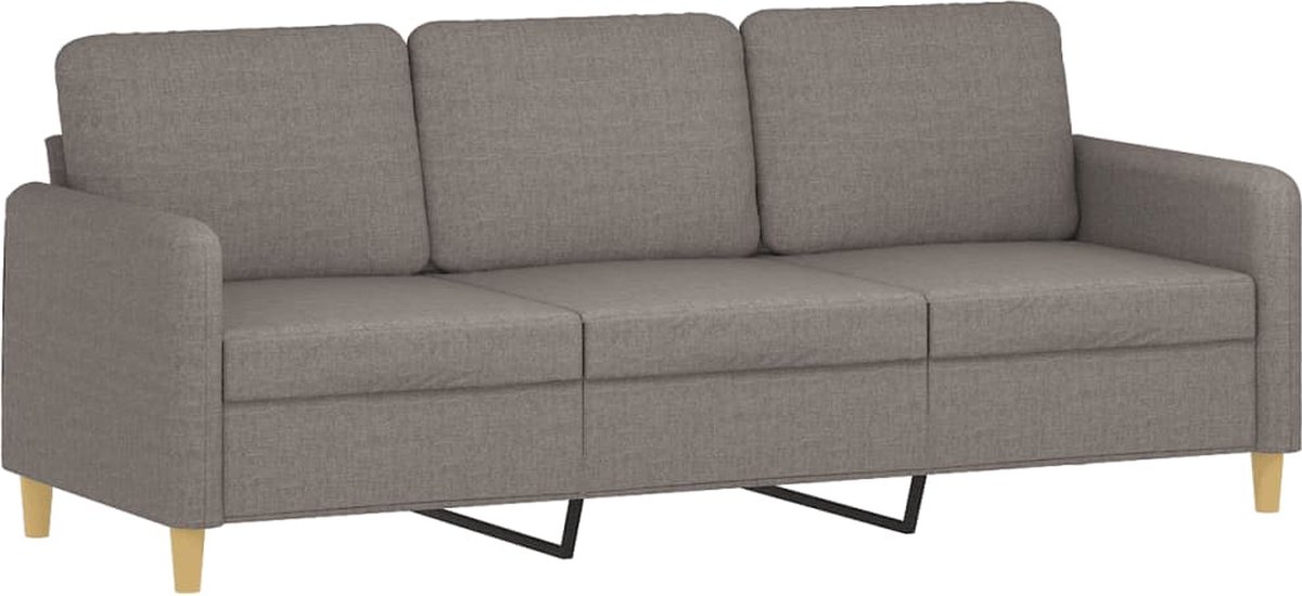 vidaXL Driezitsbank - 180 - cm - stof - taupe