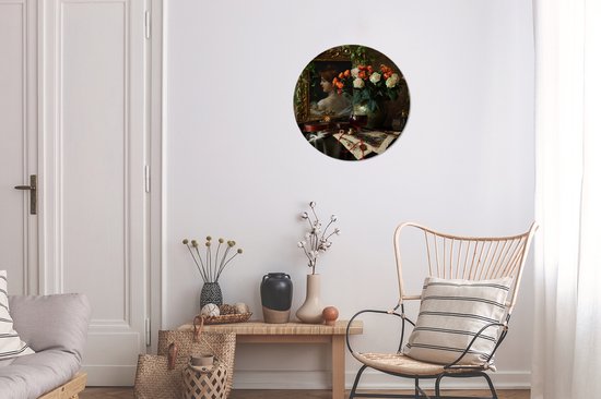 WallCircle - Cercle mural ⌀ 30 - Nature morte - Tableau - Fleurs - Tableaux ronds salon - Plaque murale ronde - Décoration murale cercle - Décoration chambre intérieure - Décoration murale murale cercle mural - Accessoires de maison