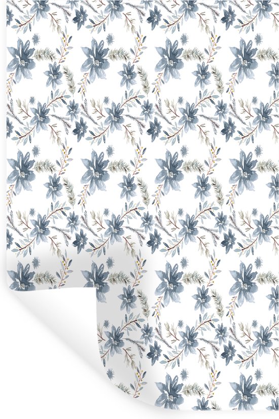 Stickers Stickers muraux - Fleurs - Blauw - Plantes - 80x120 cm - Film adhésif