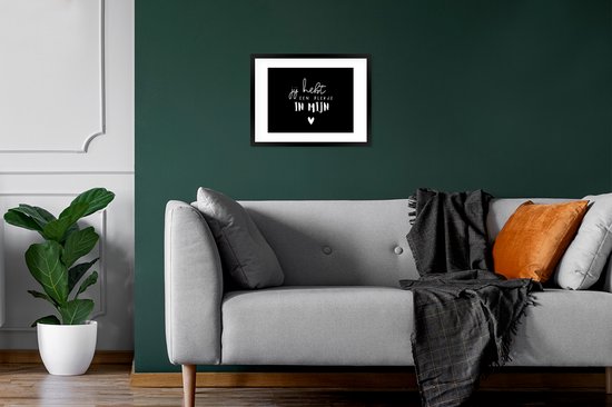 Affiche avec cadre Proverbes - Amour - Zwart - Wit - 40x30 cm