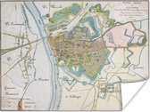 Carte historique de la ville de Zutphen Poster 80x60 cm - Tirage photo sur Poster (décoration murale salon / chambre) / Poster villes européennes