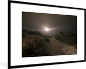 Fotolijst incl. Poster - De vuurtoren van Schiermonnikoog bij nacht - 120x80 cm - Posterlijst