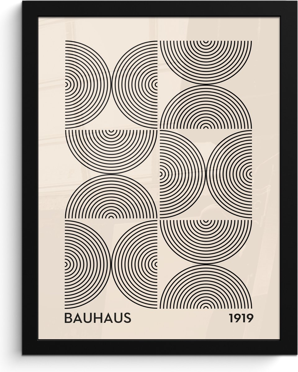 FrameYourWall Poster in lijst - Fotolijst 30x40 cm - Posters - Bauhaus - Vintage - Modern - Zwart - Art - Posterlijst zwart - Decoratie - Wanddecoratie woonkamer - Muurdecoratie slaapkamer