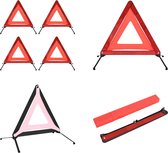vidaXL Gevarendriehoeken 4 st 56.5x36.5x44.5 cm rood - Verkeersgevarendriehoek - Verkeersgevarendriehoeken - Gevarendriehoek - Gevarendriehoeken