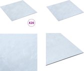 vidaXL Vloerplanken 20 st zelfklevend 1-86 m² PVC wit marmerpatroon - Vloerplank - Vloerplanken - Vloertegel - Vloertegels