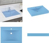 vidaXL Wastafel met kraangat 60x46 cm keramiek mat lichtblauw - Luxe Wasbak - Luxe Wasbakken - Keramische Wastafel - Keramische Wastafels