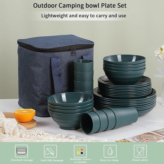 Service De Table De Camping Incassable 20 Pièces Pour Pique-nique