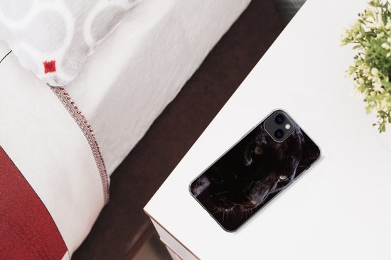 Coque iPhone 13 mini - Panthère - Animal - Zwart - Siliconen - Sinterklaas - Noël - Cadeaux - Cadeaux de chaussures