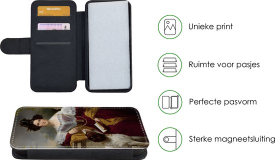 Étui pour téléphone iPhone 8 Bookcase - Portrait d'Alida Christina Assink - Peinture de Jan Adam Kruseman - Avec compartiments - Étui portefeuille avec fermeture magnétique