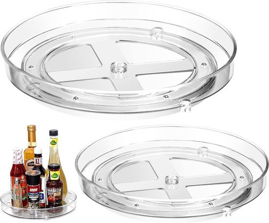Lazy Susan Draaitafel voor Eettafel, 360 Graden Draaibare Tafelcentrum voor Voedsel, Roterende Feestdraaitafel Uitbreidbaar voor Rechthoekige en