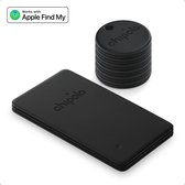 Chipolo One & Card Spot Travel Pack - Apple Tag Airtag Sleutelhanger - Bluetooth Tracker - Apple Find My Network - 6-Pack - Zwart