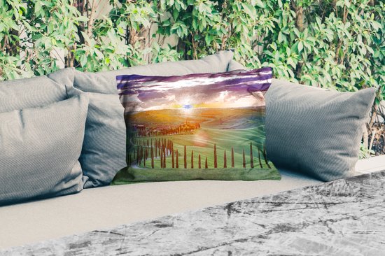 Coussins d'extérieur - Jardin - Coucher de soleil en Toscane - 50x30 cm