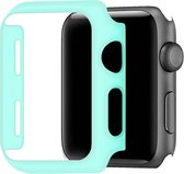 Telefoonglaasje Hoesje - Geschikt voor Apple Watch 4\ Apple Watch 5\ Apple Watch 6 - Kunststof - 40mm - Lichtblauw