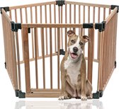 Bettacare Houten Huisdierenpen, Pentagon, 5 x 80cm, Natuurlijk Hout, Hondenpen voor Huisdieren Honden en Puppy's, Hondenspeelruimte, Eenvoudige Installatie