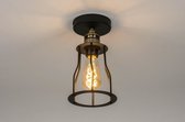 Lumidora Plafondlamp 73493 - Plafonniere - RIEK - E27 - Zwart - Messing - Metaal - ⌀ 15 cm