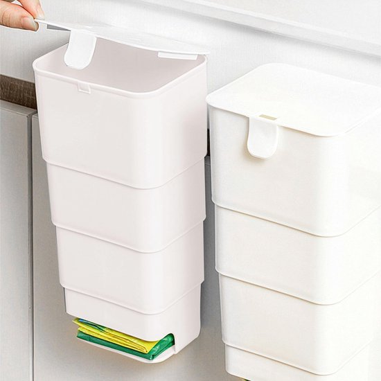 WhizNook 2 stuks vuilniszakdispenser, 15 x 6,5 cm, wandgemonteerde dispenser, vuilniszak, trash bag dispenser, vuilniszakhouder, muur, vuilniszak, organizer, muur, voor keuken, toilet (grijs