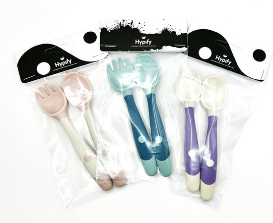 Hypify® - Buigbare Vork & Lepel - Siliconen - Buigbaar - Veilig voor kinderen - Veilig materiaal - Groen - Speels eten! van Hypify — afbeelding 3